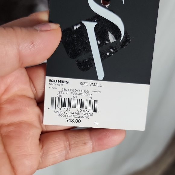 Simply Vera Vera Wang Gray Tie-Dye Crew Neck Sweater - Picture 6 of 8